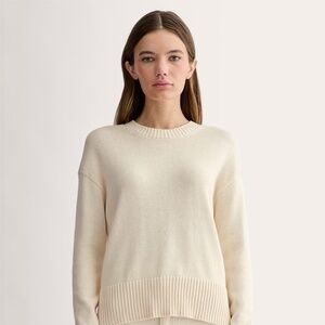 Everlane Women's Boxy Sweater in Everyday Cotton in Canvas, Size Large